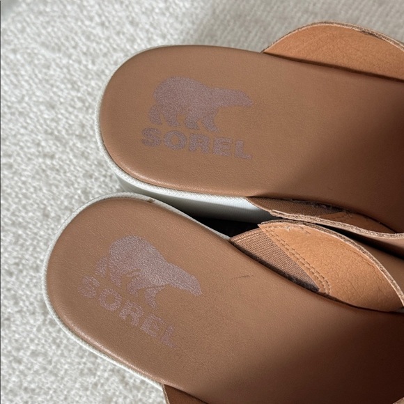SOREL Cameron Leather Flatform Mule Slides Size 9.5 - Picture 4 of 6